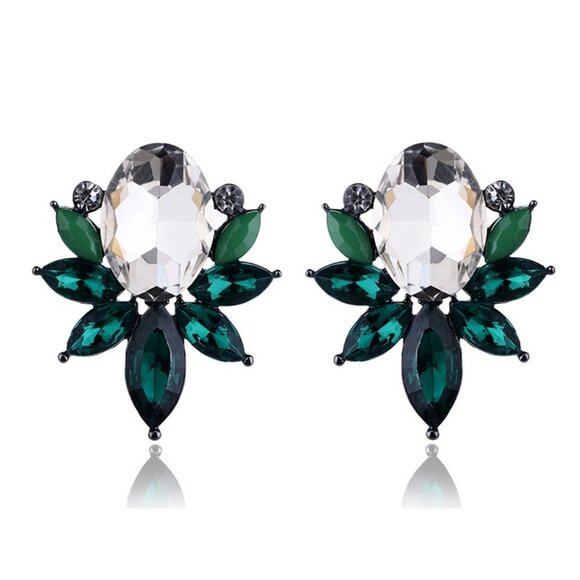 Green Stud Earrings - Picture 1 of 1
